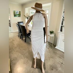 Elegant White Halter Dress